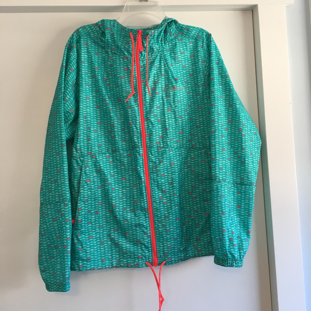 Columbia throwback hooded windbreaker jacket